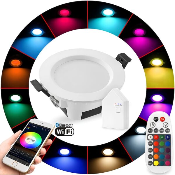 Zestaw 10 inteligentnych lamp LED RGB GEYUEYA Bluetooth 5W 350 lm - obrazek 5