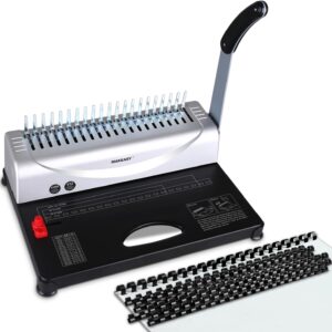Bindownica MAKEASY A4/A5 21 dziur 450 arkuszy 100 grzbietów PVC 3/8" zestaw startowy