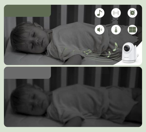 UŻYWANA Niania wideo bonoch 10000mAh IP65 720MP 20W kamera z monitorem dla dziecka i trybem nocnym - obrazek 3