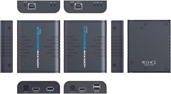 Przedłużacz HDMI AGPTEK KVM 120m, Ultra HD 1080p, klawiatura i mysz USB - obrazek 2