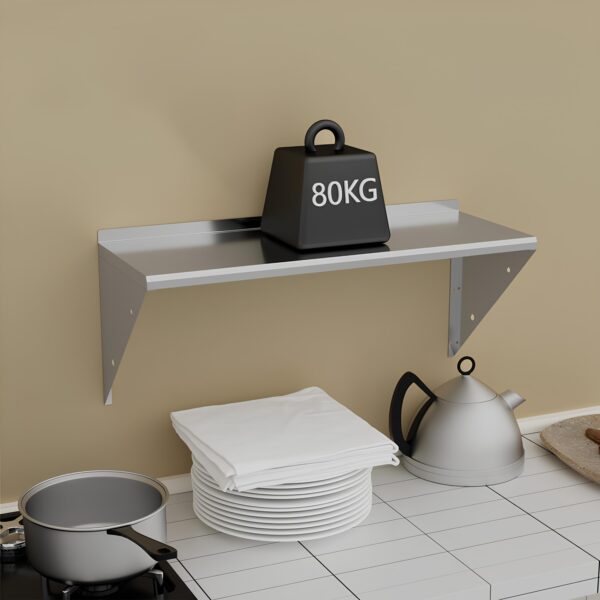 Półka ścienna DUNLICE DLS8030-HK ze stali nierdzewnej 120 x 30 cm, do 80 kg - obrazek 3