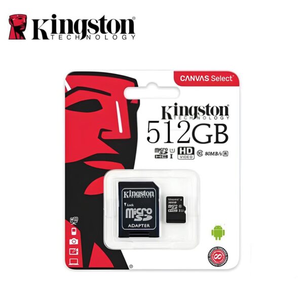Karta pamięci Kingston Micro SD 512GB, 80MB/s, klasa 10 z adapterem - obrazek 3