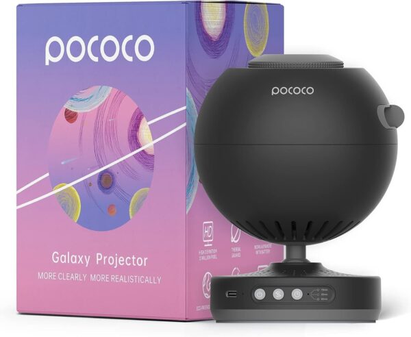 Projektor gwiazd POCOCO Galaxy Lite, projektor gwiaździstego nieba, czarny