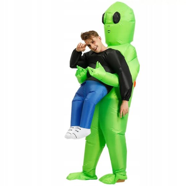 Nadmuchiwany kostium kosmity zielony strój kosmity śmieszny kostium na imprezy halloween cosplay dla dorosłych