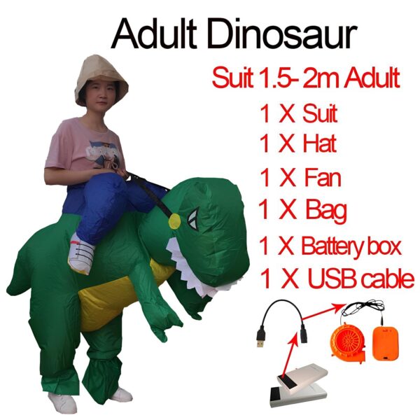 Nadmuchiwany Kostium Zielonego Dinozaura RESTEQ dla Dorosłych na Cosplay - obrazek 2