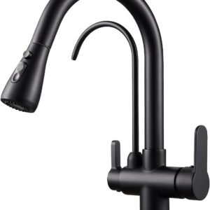 Zlew KEOKBON DE-KOB8039B 3-wieżowy kran do wody z funkcją pull-down czarny