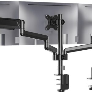 Uchwyt na 3 monitory WALI GSDM003, do 27", VESA 75/100 mm, czarny
