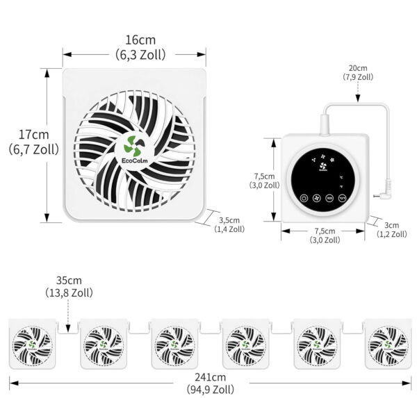 Zestaw 6 wentylatorów ecoCalm KP-CRV2408 na grzejnik z termostatem - obrazek 8