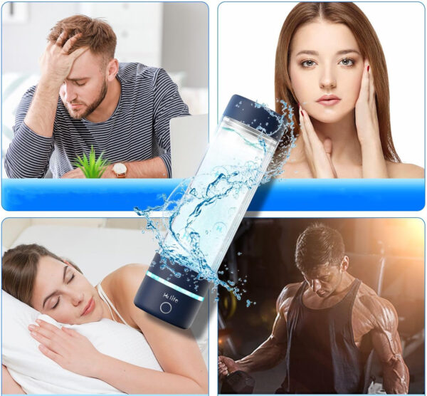 Butelka na wodę H2 Life, SPE Pem Technology, USB, niebieska POWYSTAWOWA - obrazek 5