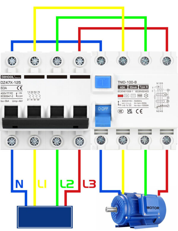 Przełącznik DIHOOL IEC/EN 62955 40A 30mA zabezpieczenie różnicowoprądowe do instalacji elektrycznych - obrazek 4
