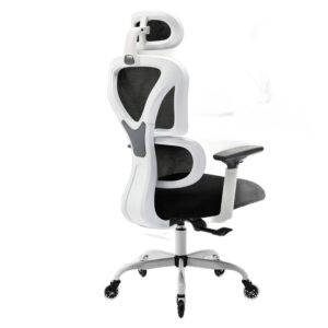 UŻYWANY Ergonomiczne krzesło biurowe KERDOM obrotowe białe KD-9070-F