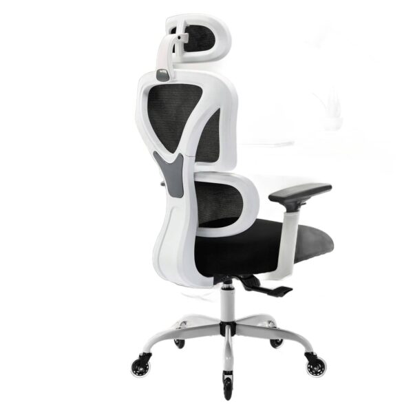 UŻYWANY Ergonomiczne krzesło biurowe KERDOM obrotowe białe KD-9070-F