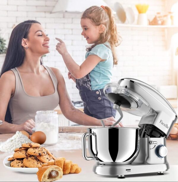 Robot kuchenny, Facelle, 1300 W, 10 prędkości, 5,5 l, srebrny - obrazek 5