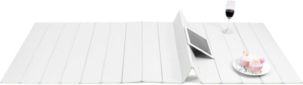 Składana półka do wanny QWORK WD10919 biały PVC 170x75 cm do łazienki - obrazek 5