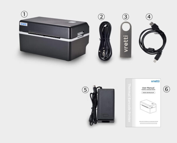 Drukarka etykiet VRETTI, Bluetooth, termiczna, do DHL i Amazon - obrazek 4