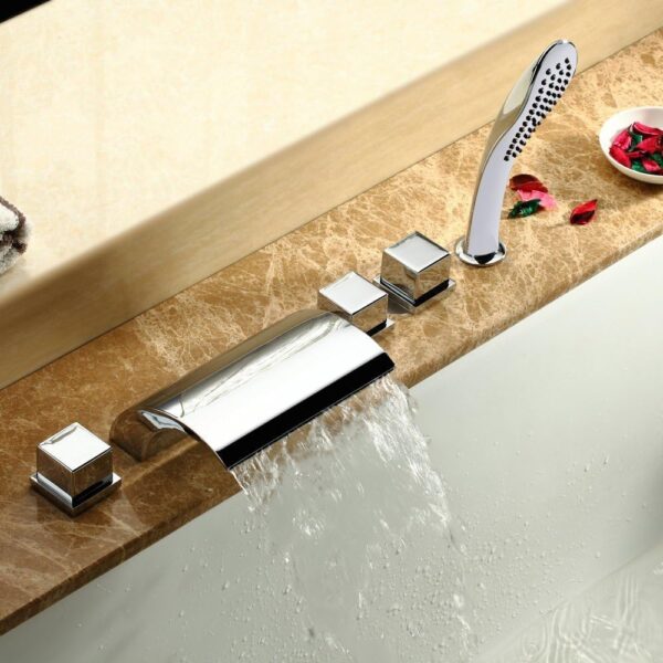 Zestaw 5 szt. baterii wodospadowych do wanny FAUCET, chrom, C05700 - obrazek 5
