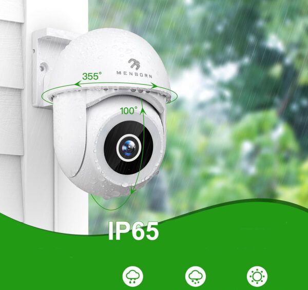 Zewnętrzna smart kamera Menborn G12, 2.5K/4MP, 360°, nocne LED, 2 szt - obrazek 3