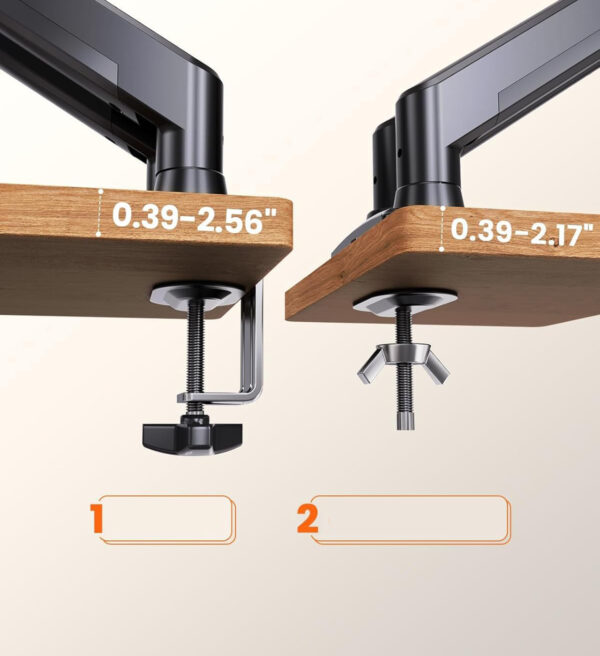 Uchwyt biurkowy ErGear na 2 monitory 17-32", VESA 75/100, do ekranów płaskich i zakrzywionych (Opakowanie nieoryginalne) - obrazek 2