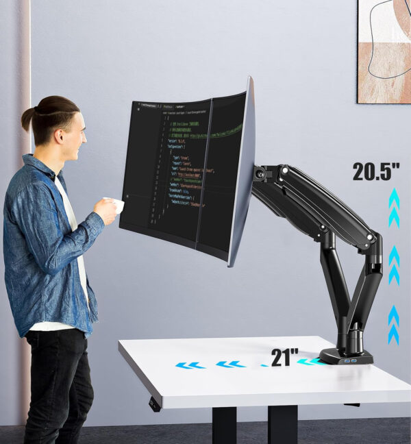 Uchwyt do dwóch monitorów HUANUO HNDS12 15-35" do 12 kg - obrazek 3