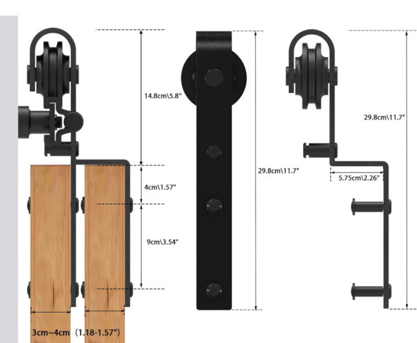 System drzwi przesuwnych BONIKLUBA J55DFS 173 cm z jednym torem do drzwi 80 cm POWYSTAWOWY - obrazek 4