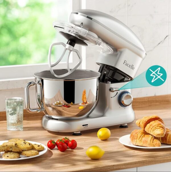 Robot kuchenny, Facelle, 1300 W, 10 prędkości, 5,5 l, srebrny - obrazek 4