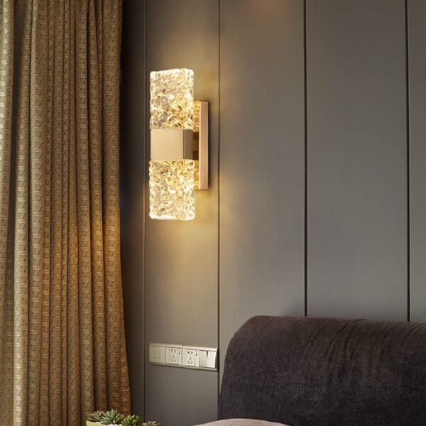 Kinkiet Sxtiger Nordic Crystal Golden LED, 3 kolory światła - obrazek 5