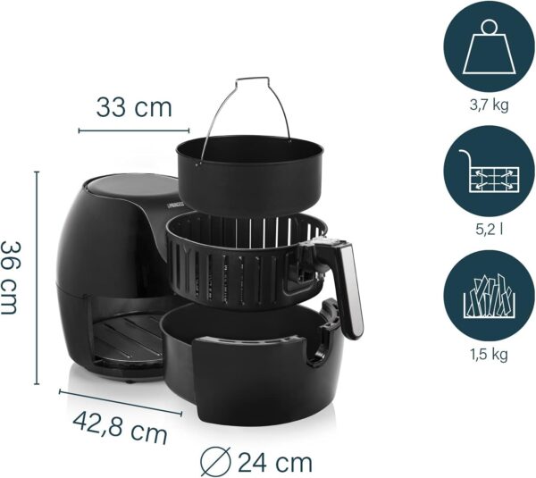 Frytownica beztłuszczowa Princess 182050 5,2L 1800W czarna - obrazek 6