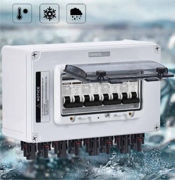 Wyłącznik DC DIHOOL 4 stringi DC12V-DC400V 30A IP67 odporny na wodę - obrazek 3