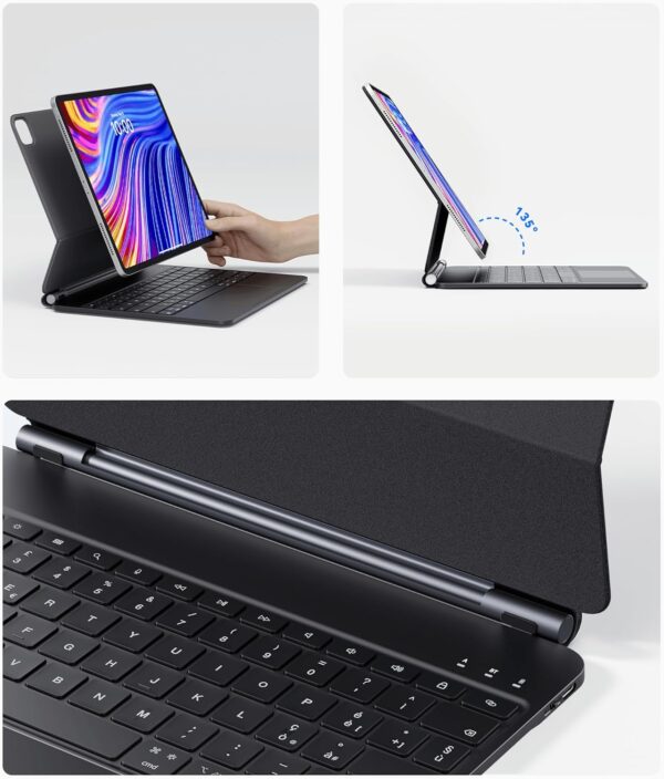 Używana Klawiatura Earto iPad Air 12.9 IT (M2, 2024), Podświetlana, 800 mAh czarna - obrazek 6