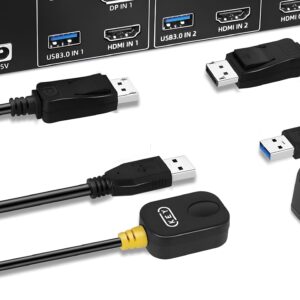 Przełącznik TCNEWCL KS925T  KVM HDMI DP USB 5V niekompletny zestaw