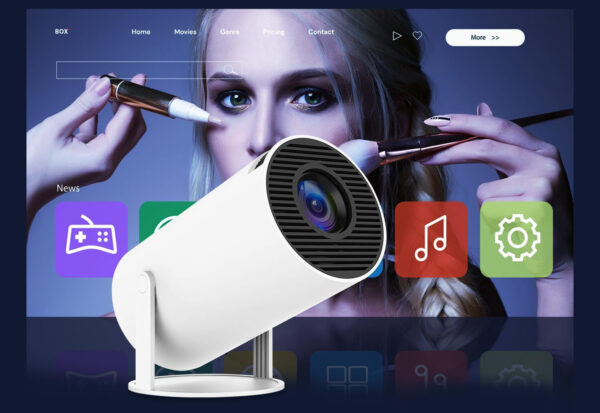 Projektor Alwtniet HY300, 4K 1080P, Android 11.0 5G WiFi 6 BT 5.0, biały - obrazek 6