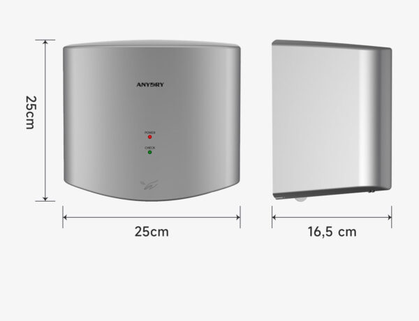 Używana Suszarka do rąk anydry 2630S 1650W srebrna automatyczna suszarka do łazienki - obrazek 7