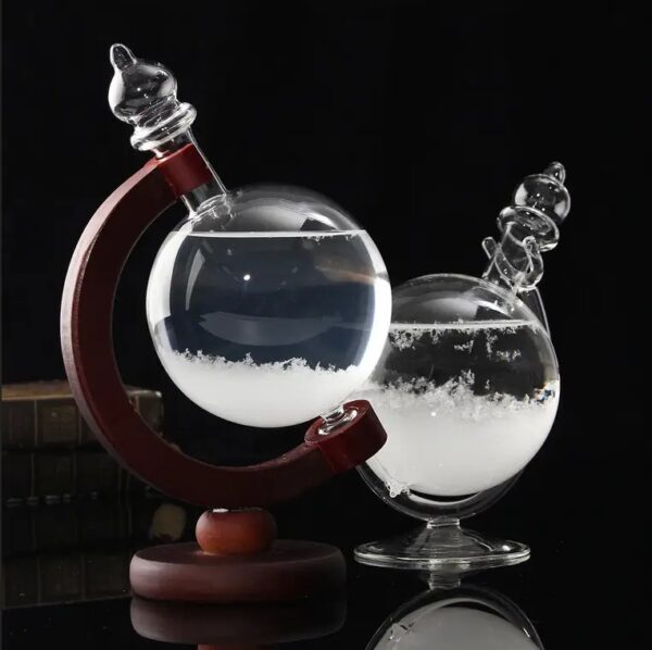 Barometr szklany Stormglass RESTEQ elegancki prognozator pogody z efektem krystalizacji - obrazek 5