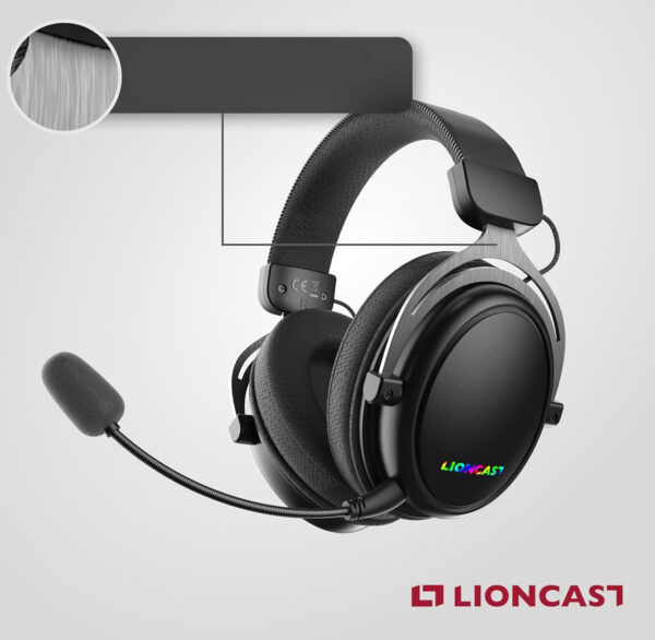 Słuchawki Lioncast LX80 bezprzewodowe 80h mikrofon gaming PS5 PC - obrazek 2