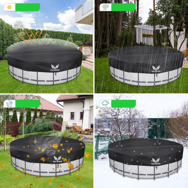 Pokrywa basenowa PATWING OUTDOOR LIVING, Oxford 600D, 390/460x20cm - obrazek 3