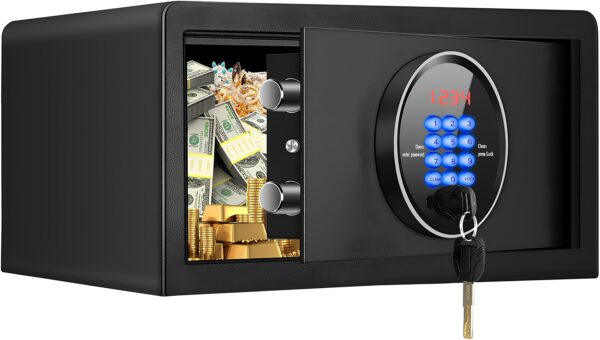 USZKODZONY Sejf Mejasg, 30 l, 37 x 42 x 20 cm, czarny metalowy sejf z zamkiem elektronicznym do dokumentów i kosztowności - obrazek 8