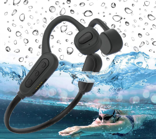 Słuchawki wodoodporne Bluetooth ESSONIO, IPX8, czarne uszkodzone - obrazek 4