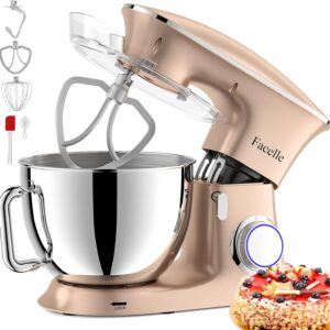 USZKODZONY Robot kuchenny Facelle SM-1554 1500W 8L champagne planetarny mikser z dużą misą i wieloma końcówkami