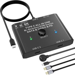 Przełącznik KVM YOUTINGHDAV C201, 100 W, 5 V, 7,5 x 6 x 1 cm