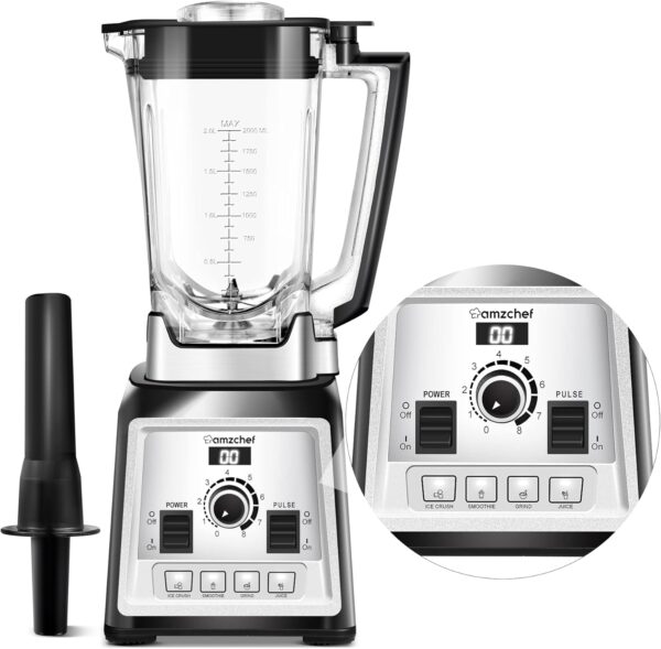 UŻYWANY Blender AMZCHEF 2000W 2L 25000RPM 8 biegów 4 programy smoothie