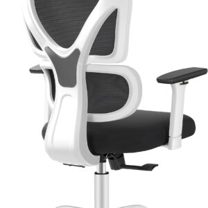 USZKODZONY NIE ZESTAW Krzesło biurowe KERDOM KD9070 białe ergonomiczne krzesło z siatki i zagłówkiem