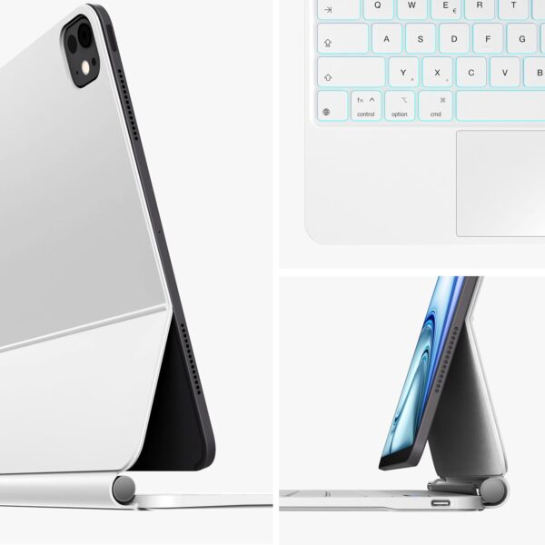 Etui z klawiaturą iPad Air 11" M3/M2/5/4 Gen Pro 11" Nimin QWERTZ podświetlana biała - obrazek 3