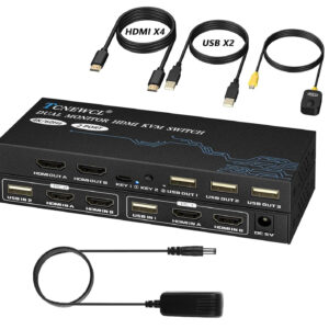 Przełącznik KVM HDMI TCNEWCL, 2 porty, 4 HDMI, 2 USB