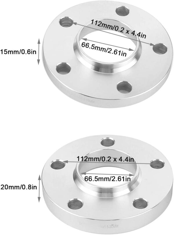 UŻYWANE Dystanse kół ZALTAS 4 szt 15mm 20mm Hub Centric Adapter A5 5x112 - obrazek 9