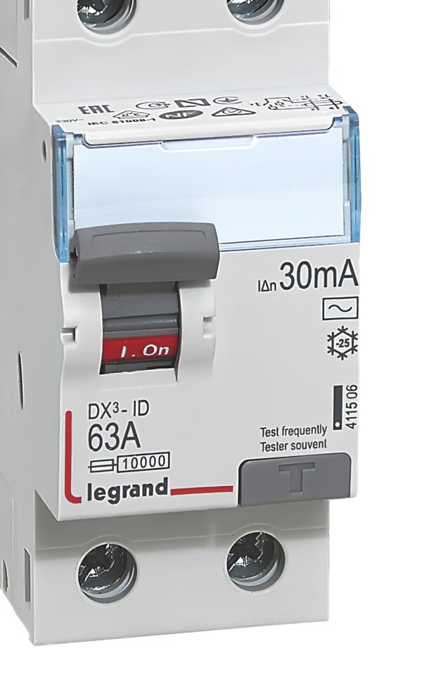 Wyłącznik różnicowy Legrand 63A AC 30mA 2P 2 moduły 411506 zabezpieczenie różnicowoprądowe do rozdzielni - obrazek 3