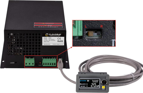 USZKODZONY Zasilacz laserowy Cloudray M100 100W do CO2 grawerki precyzyjny - obrazek 3