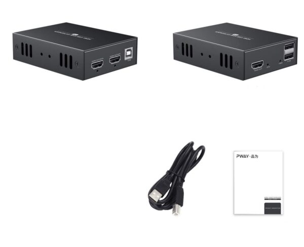 Przedłużacz PWAYTEK HDMI KVM USB zaawansowany extender sygnału do sterowania komputerem na odległość - obrazek 2