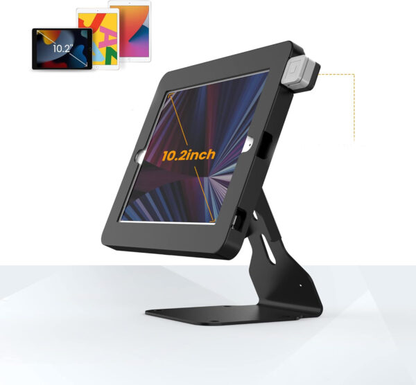 Stojak POS na tablet zgodny z iPad 10.2" Gen 7 8 9, obrotowy, zamykany - obrazek 3