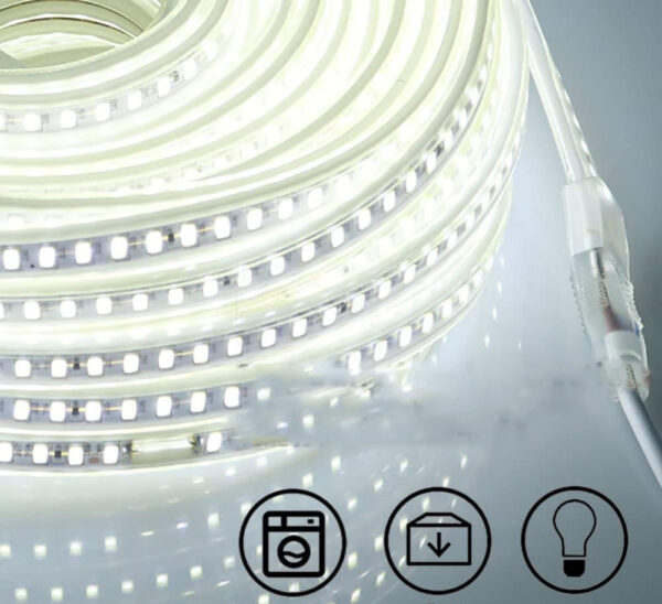 Używana Taśma LED 6000K 230V 8W zimna biel 50 metrów PCNING IP67 - obrazek 4