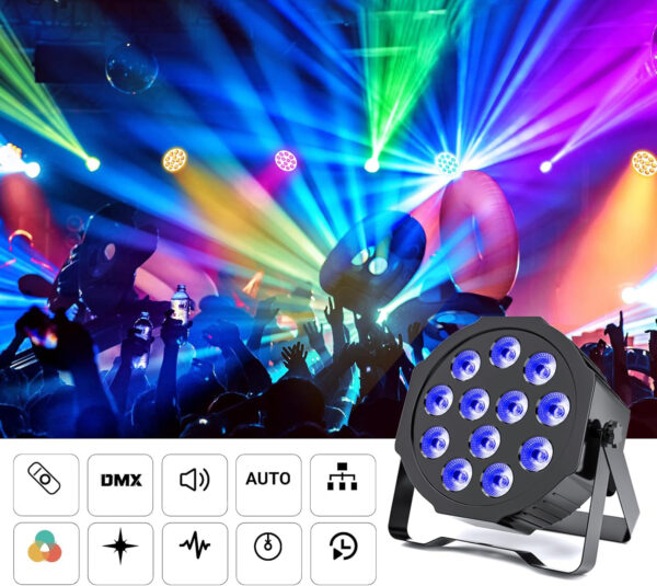 Uliczny reflektor GdjRttk, RGBWA UV 12 LED, 5500 mAh, 4 sztuki - obrazek 4